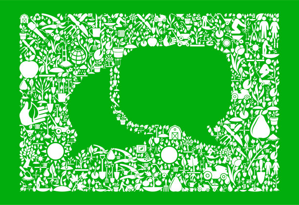 聊天花园和园艺矢量图标模式图片下载