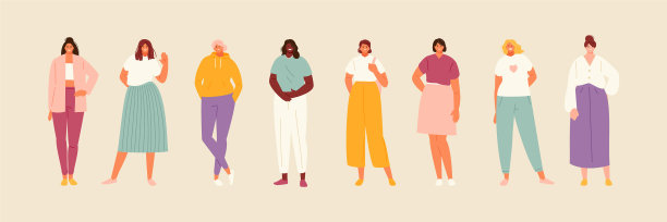 现代时尚的女孩穿着休闲装图片下载