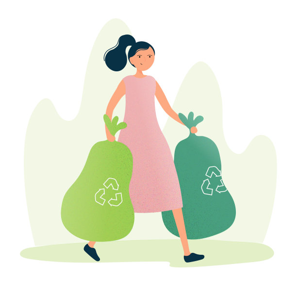 绿色能源，生态概念矢量插图。图片下载