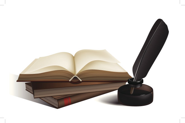 羽毛笔和书图片下载