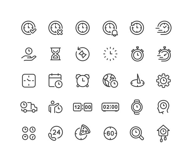 时间线图标可编辑的描边图片下载