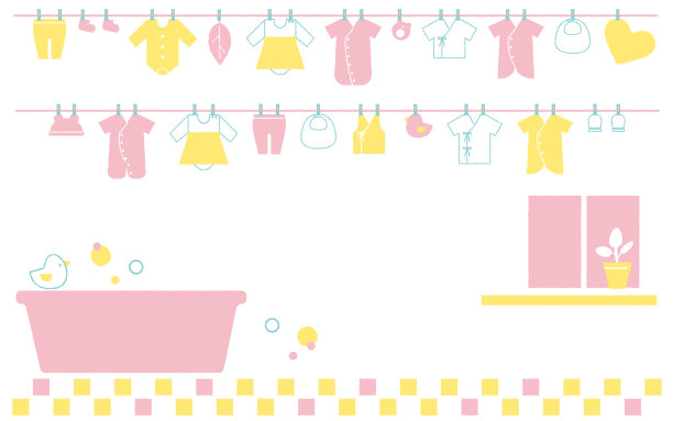 婴儿用品洗衣图像插图背料图片下载