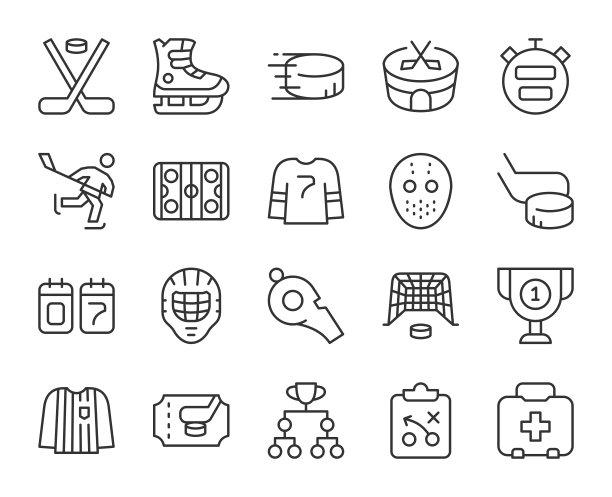 冰球-轻线图标图片下载