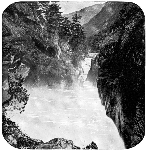 瀑布在比利牛斯山脉在法国- 19世纪图片下载