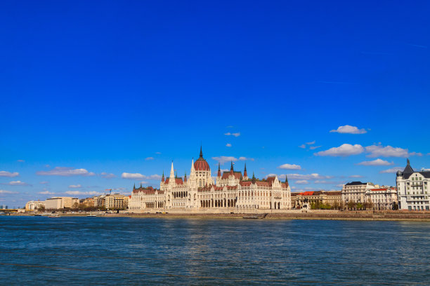 匈牙利布达佩斯的议会大厦和多瑙河图片下载