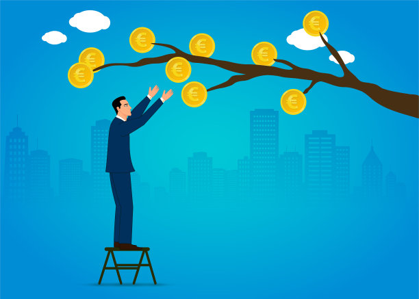 投资和结果在欧元，工资，信用…图片下载