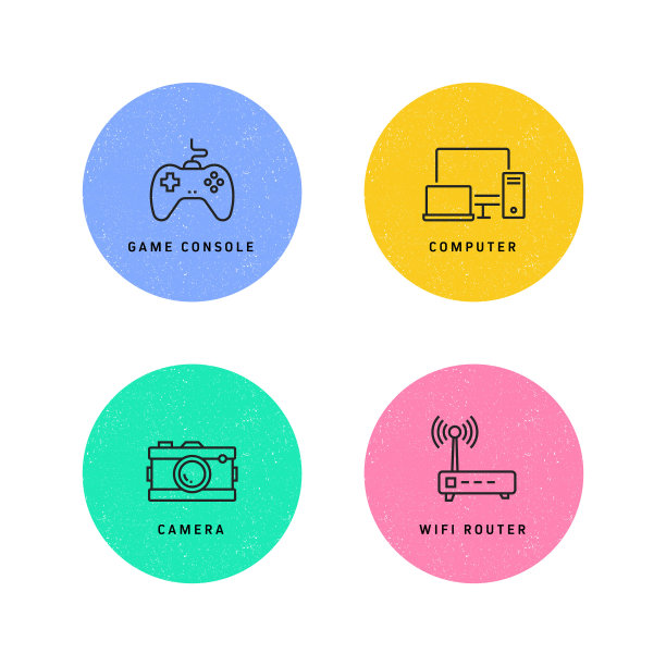 家电相关线路图标。向量符号说明。图片下载