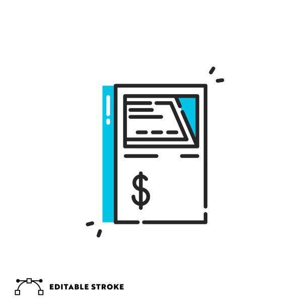 带有可编辑笔触的ATM平线图标图片下载