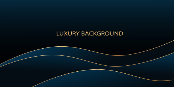 奢华的深蓝色背景与金色装饰元素。图片下载
