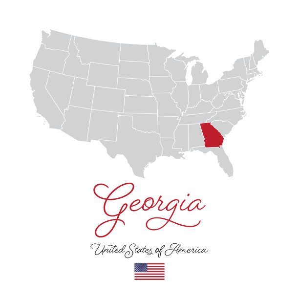 乔治亚在美国矢量地图插图图片下载