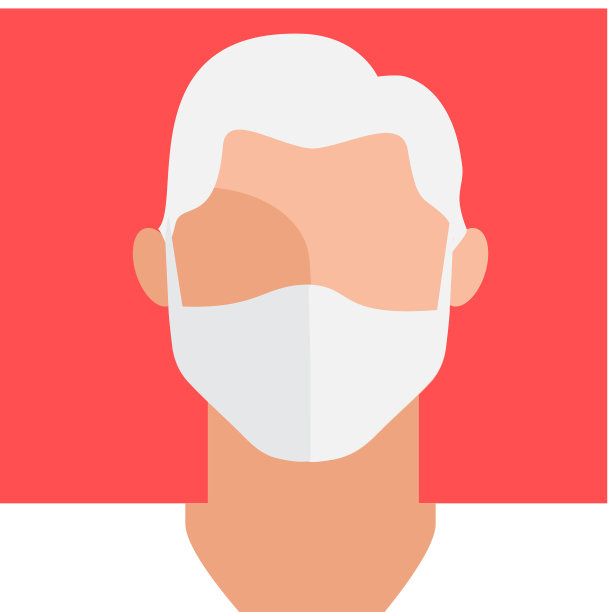 摘要白种人男子戴着面具化身图标，以现代鲜明的平面色彩图片下载