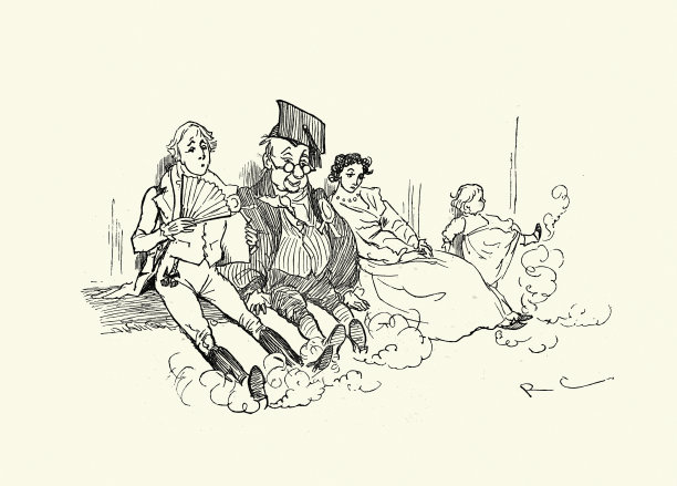 人们疲惫后的聚会，维多利亚漫画图片下载