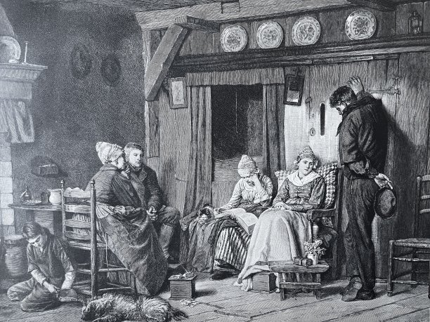 在农场厨房奉献，在家庭祈祷图片下载