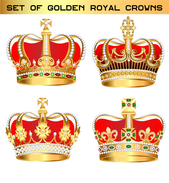 白色背景的金色王冠图片下载