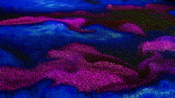 五彩抽象漩涡泡泡。波流体抽象背景。化学反应，混沌运动，流动膨胀。生物研究，移动粒子，墨水扩散。3D渲染图片下载