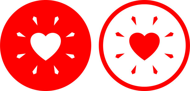 发光的心形图标图片下载