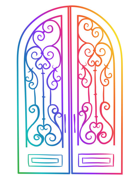 双门铸铁彩虹图片下载