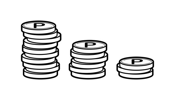 向量插图堆叠点硬币图片下载