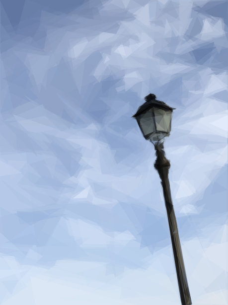 蓝色天空上的路灯图片下载