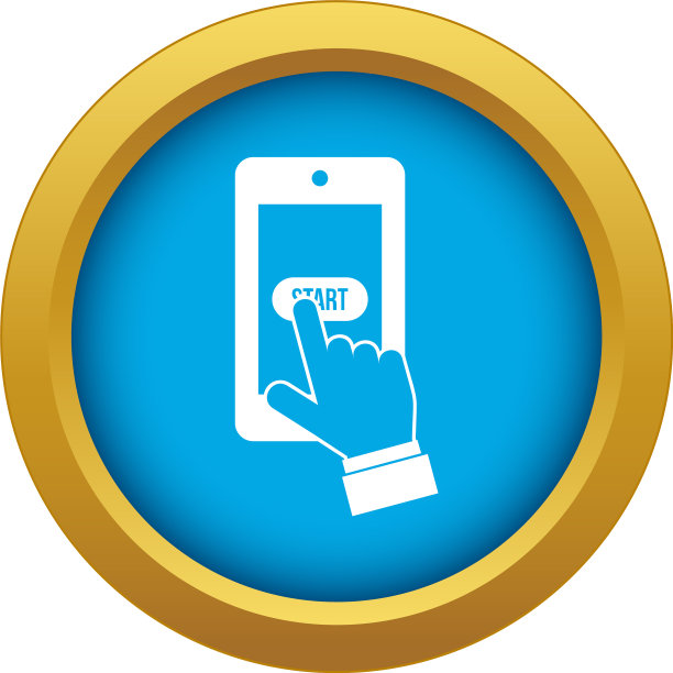 在智能手机上玩游戏图标蓝色图片下载