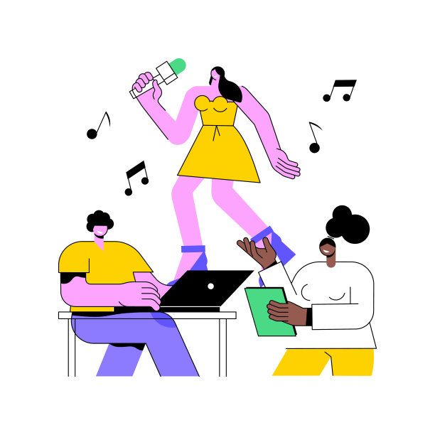 角色试听抽象概念向量说明。图片下载