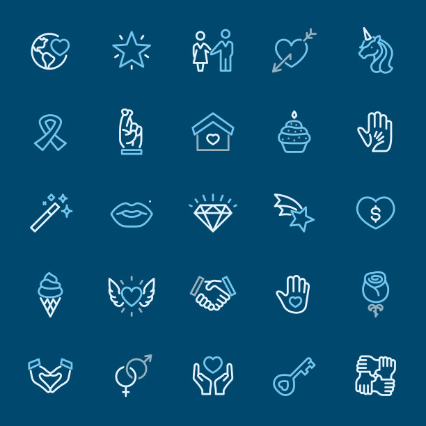 爱和慈善-颜色轮廓图标图片下载