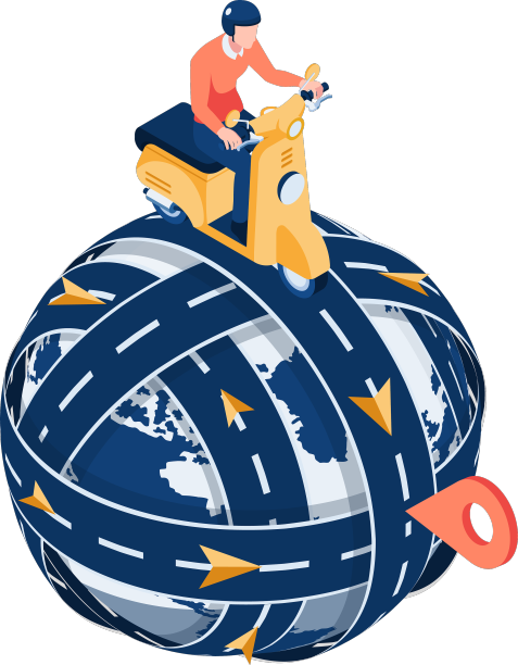 等长男子骑着摩托车在公路上绕圈图片下载