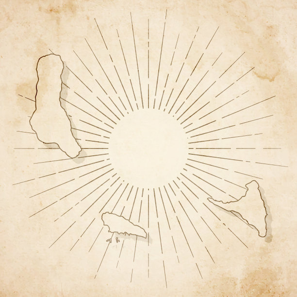 科摩罗地图复古风格-旧纹理纸图片下载