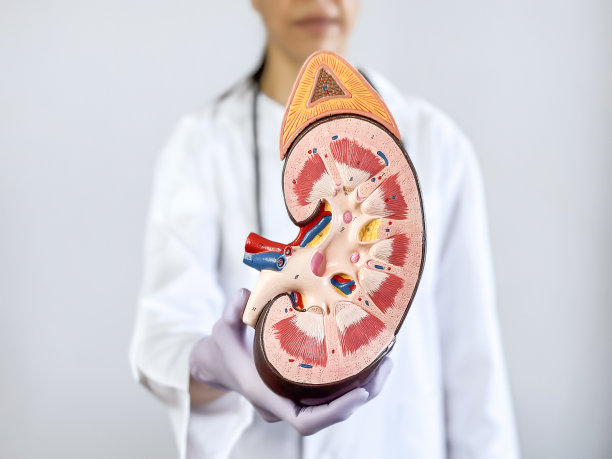 肾病专家正在展示肾脏模型图片下载