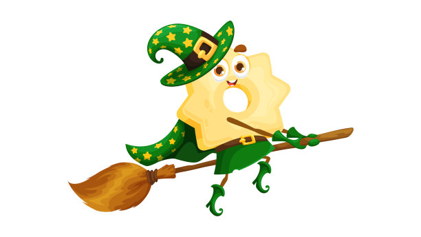 卡通万圣节风格意大利面食女巫图片下载