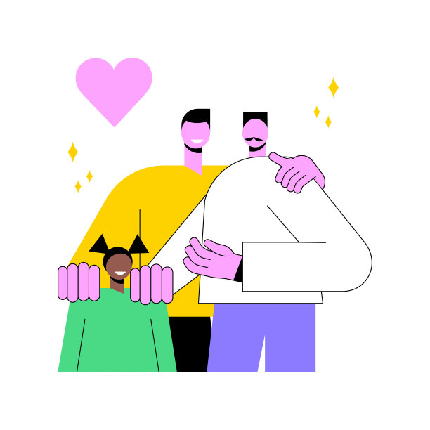 关怀养父抽象概念向量插图。图片下载