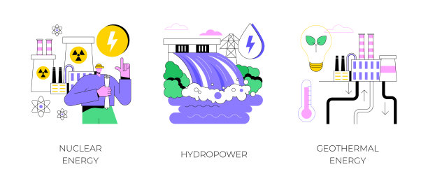 能源抽象概念矢量插图。图片下载