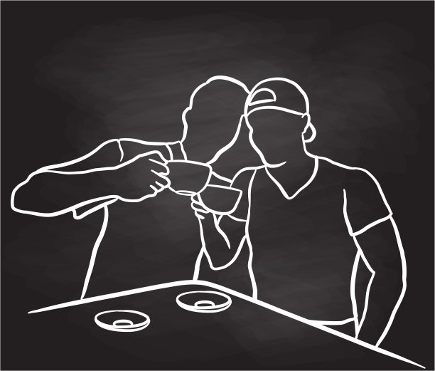 最好的朋友在咖啡黑板图片下载