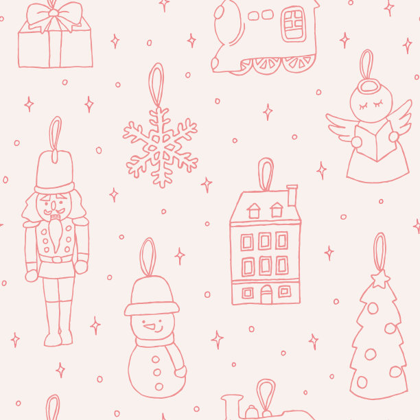 圣诞装饰无缝图案图片下载