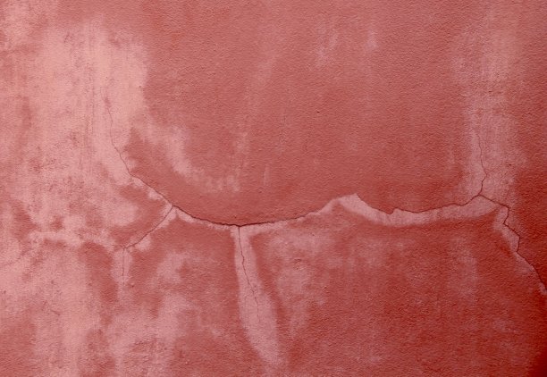 一张有裂缝的红色墙壁的照片，有一堵有裂缝的红色墙壁图片下载