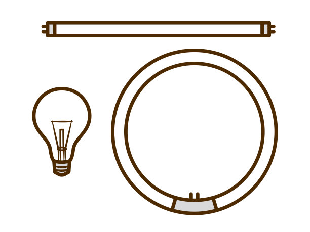 灯泡和灯的插图图片下载