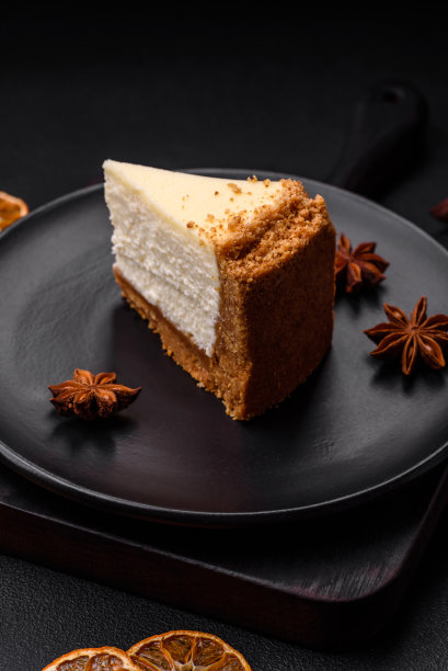 美味的甜芝士蛋糕纹理混凝土背景图片下载