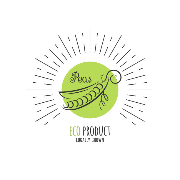 白色自然花园背景上的豌豆标志图片下载