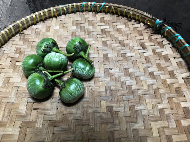 绿圆茄子是用竹编的图片下载