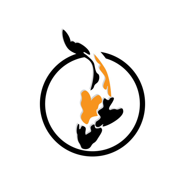 锦鲤标志设计，中国吉祥和凯旋观赏鱼矢量，公司品牌金鱼图标图片下载