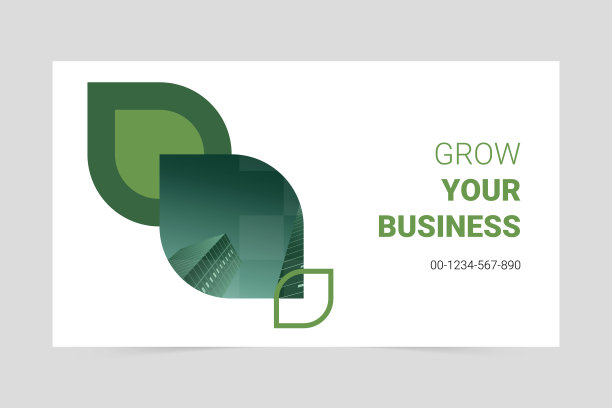 绿色现代发展您的企业社交媒体封面模板图片下载