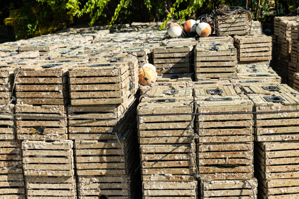 堆砌的蟹笼图片下载