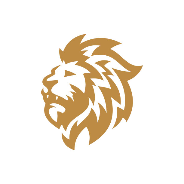 狮子头剪影徽章图片下载