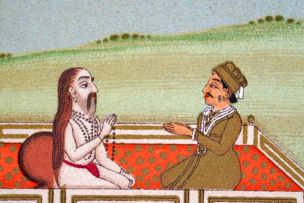 19世纪，印度莫卧儿王朝，印度王子会见古鲁图片下载