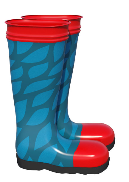 3D渲染白色橡胶靴图片下载