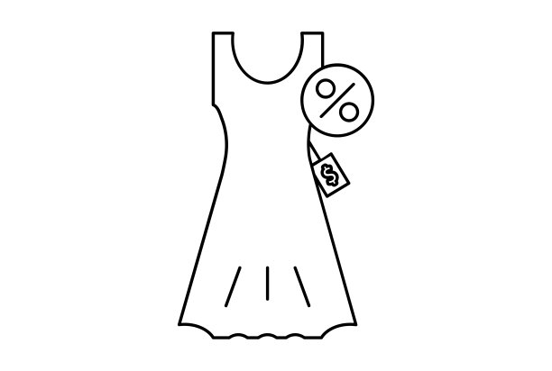 服装平面轮廓图标简约符号黑线标志艺术图片下载