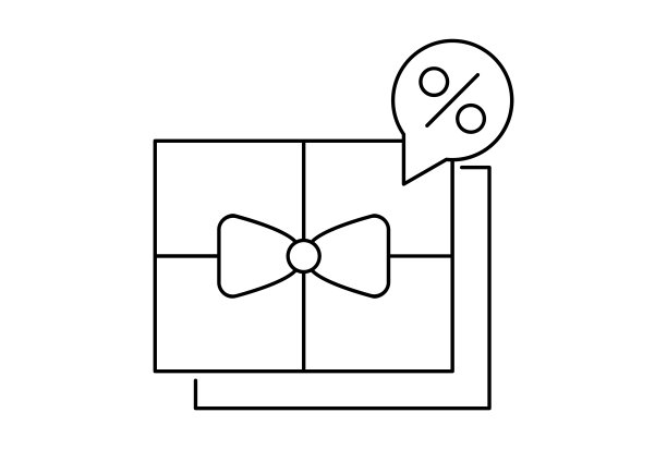 礼品折扣平面轮廓图标极简符号黑线标志艺术图片下载