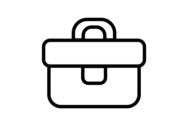 工作袋平面图标seo网站符号形状应用程序线标志艺术图片下载