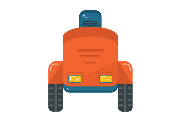 园林拖拉机插图彩色图标详细交通符号车辆形状标志艺术品图片下载