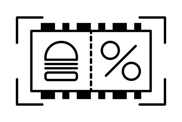 优惠券电子商务图标艺术平面购物符号网上商店黑色标志艺术品图片下载